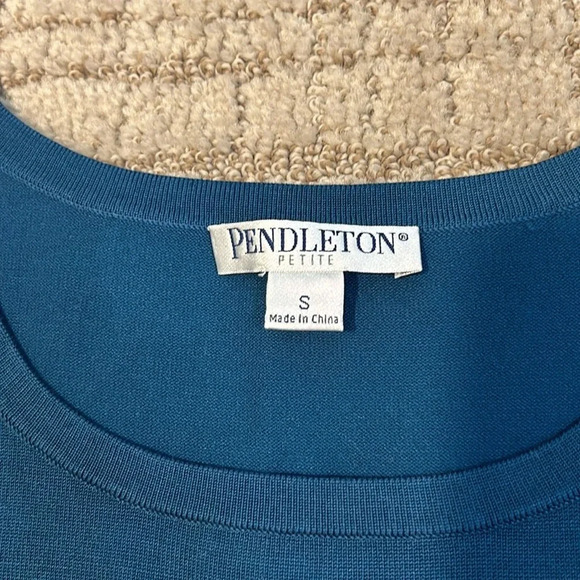 Pendleton petite women’s teal silk sleeveless shell size S - Picture 3 of 5